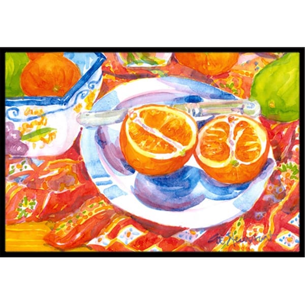 Beyondbasketball Florida Oranges Sliced for breakfast Indoor Or Outdoor Mat 18 x 27 in. BE750278 - main
